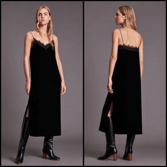 💕ALLSAINTS💕Noa Velvet Dress ~ Black US 2 NWT